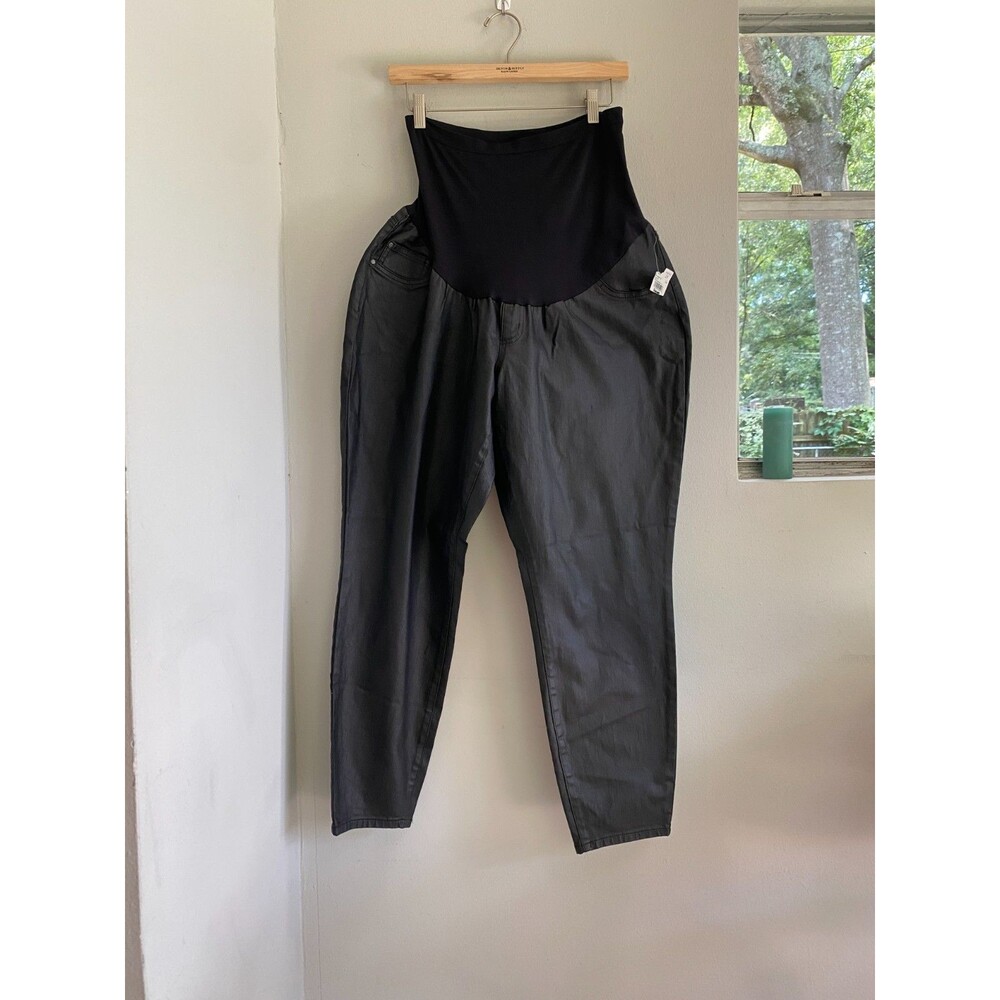 NEW Motherhood Indigo Blue Maternity Pants Faux leather Jeans Womens 2X